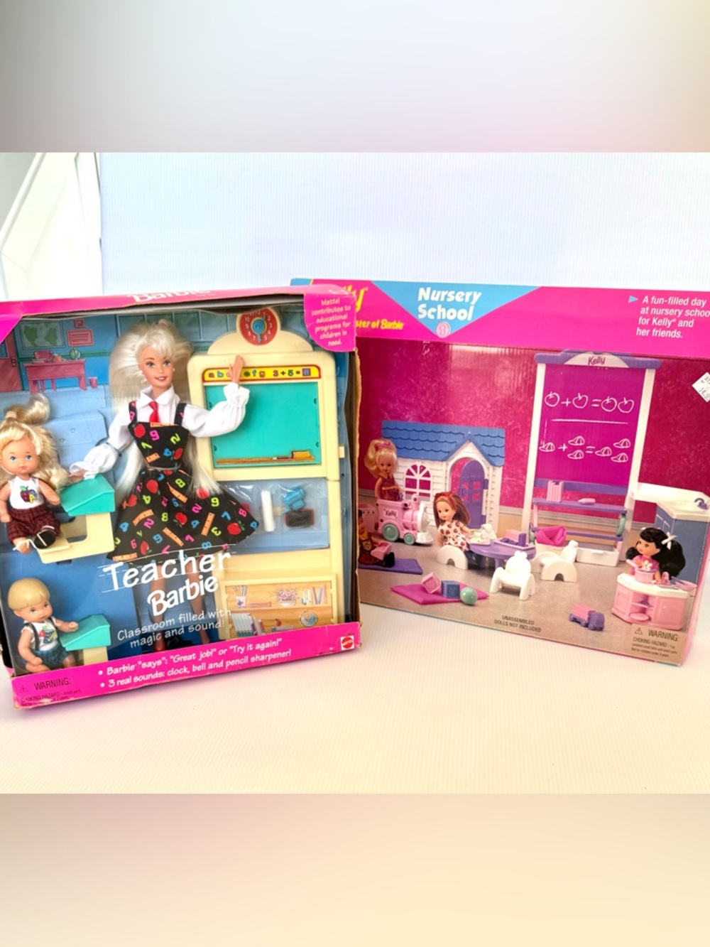 🩷NIB. Two sets!! Barbie Teacher with toddlers & Nursery School Playset